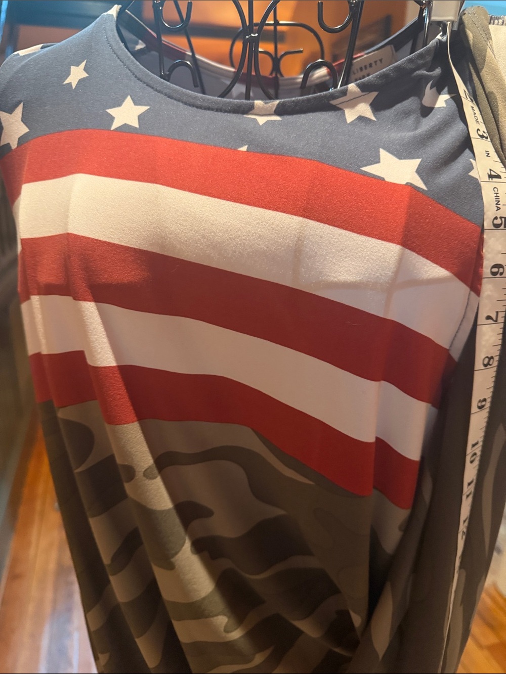 Liberty Park Patriotic Swing Dress – American Flag & Camouflage Print